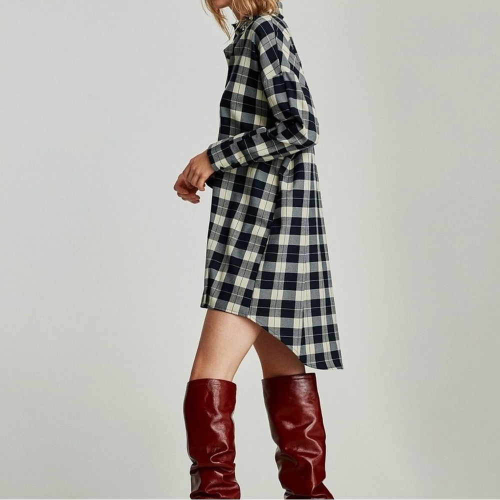ZARA Plaid Shirt Dress